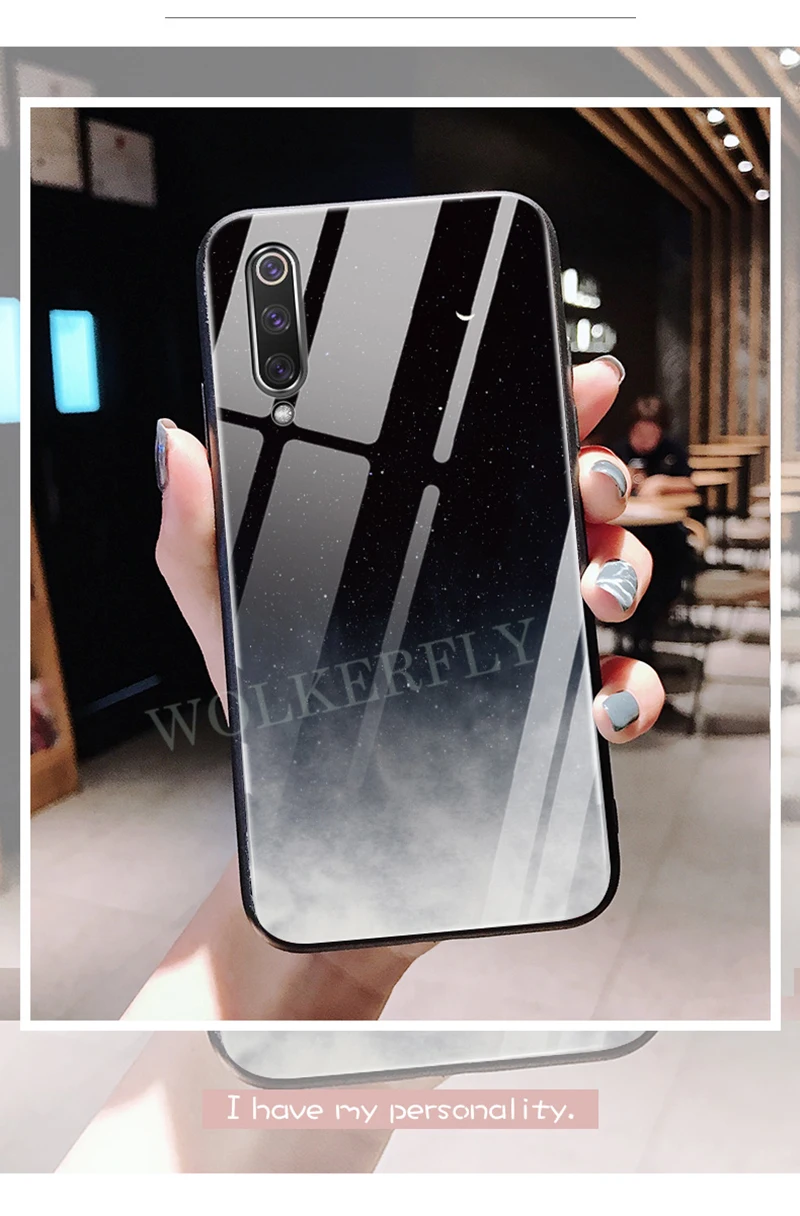 Стеклянный чехол для Xiao mi Red mi Note 7 6 5 Pro mi 9t mi 9 se mi A2 8 Lite Max 3 On Red mi 7 6A K20 Pro 5 Plus градиентный чехол Star Space