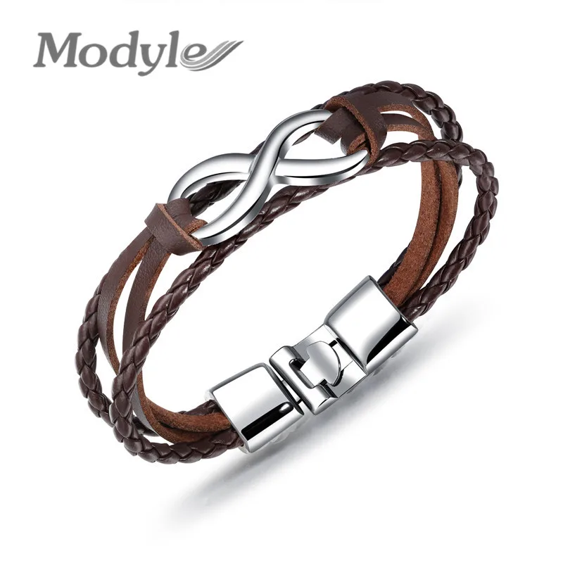 Mostyle 2020 модный браслет Infinity 8 ручная работа кожаная цепочка в виде веревки 6 цветов