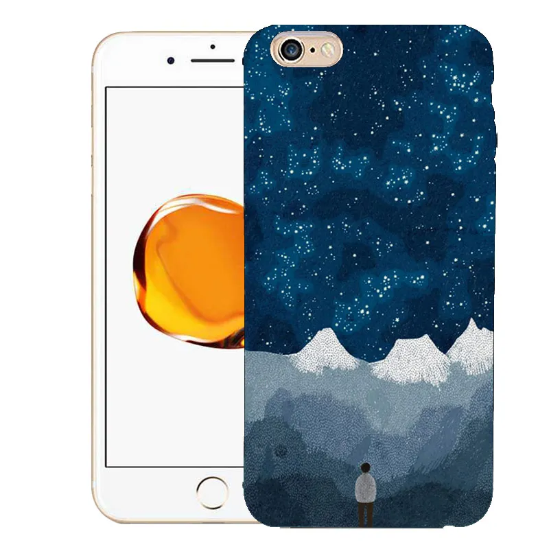 Мягкий черный чехол для телефона iPhoneX 6 5S 7 плюс 8 Луна солнце Космос Мультфильм