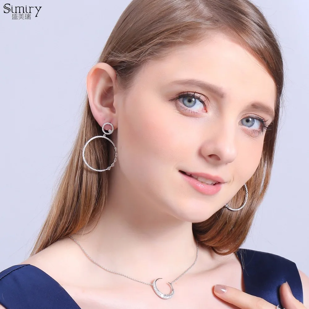 Женские серьги-кольца SIMIRY роскошные серьги из стерлингового серебра S925 пробы с