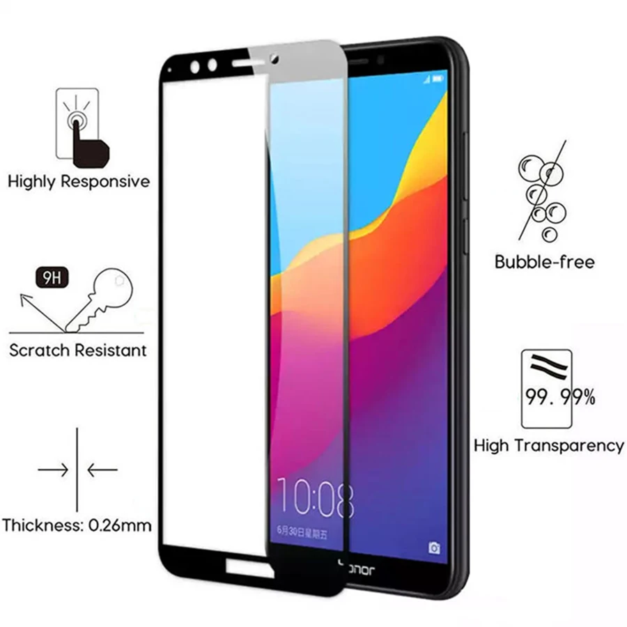 Защитное стекло для Huawei Y5 Y6 Y7 Prime 2018 закаленное защитная пленка на экран Y 6 5 7 |