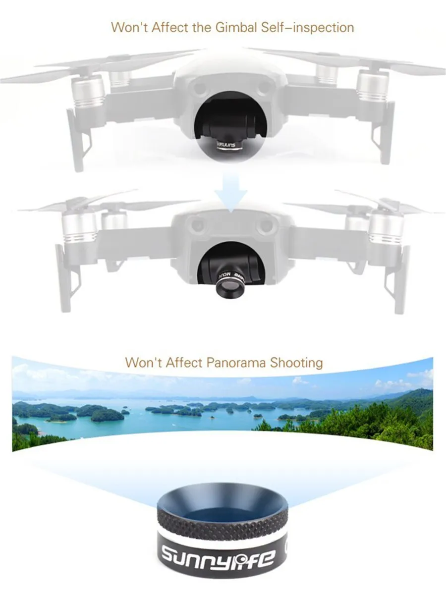 UV MCUV Filters Camera Lens Filter Aluminum Alloy with Sunshade Function for DJI Mavic Air Drone | Электроника