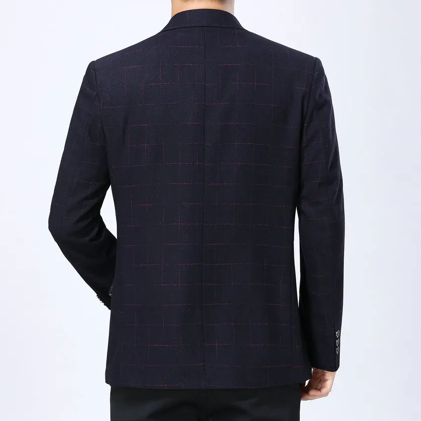 Мужской Блейзер в шотландскую клетку темно синий винно красный|Пиджаки| |