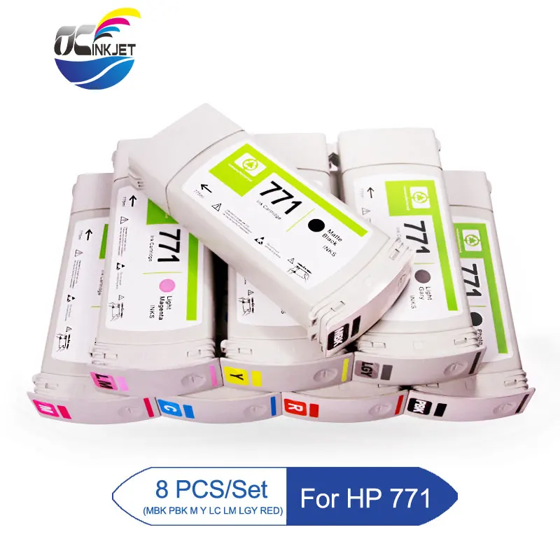 Чернильный картридж HP 771 8 шт./компл. с пигментными чернилами совместимый