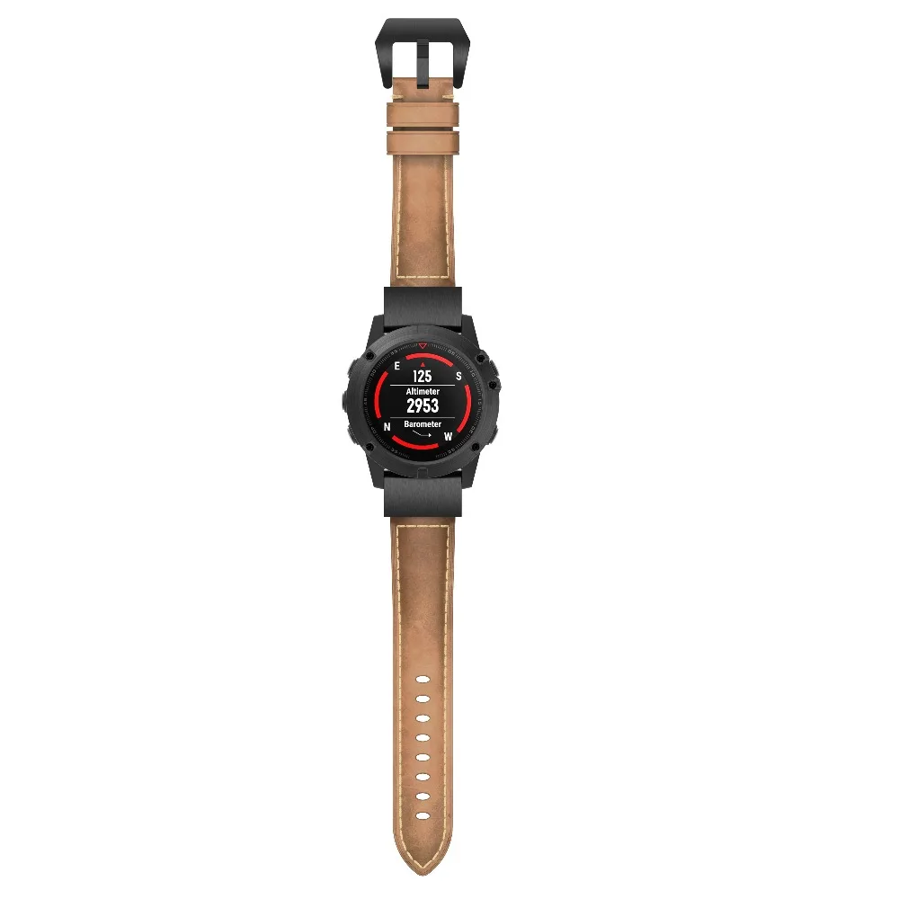 26 мм ремешок для часов Garmin Fenix 5X Plus кожаный 3 HR спортивный сменный быстросъемный