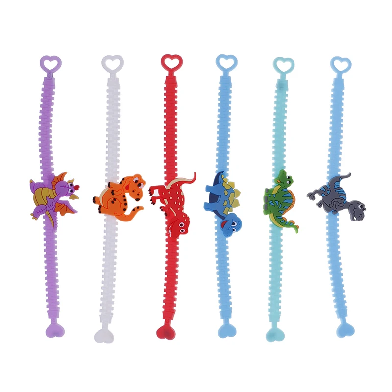 6 шт. резиновый браслет с динозавром милый животными на день рождения пасху