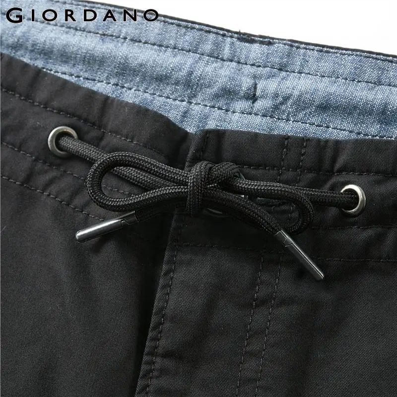 Giordano мужские повседневные брюки из натурального хлопка и талией на резинке