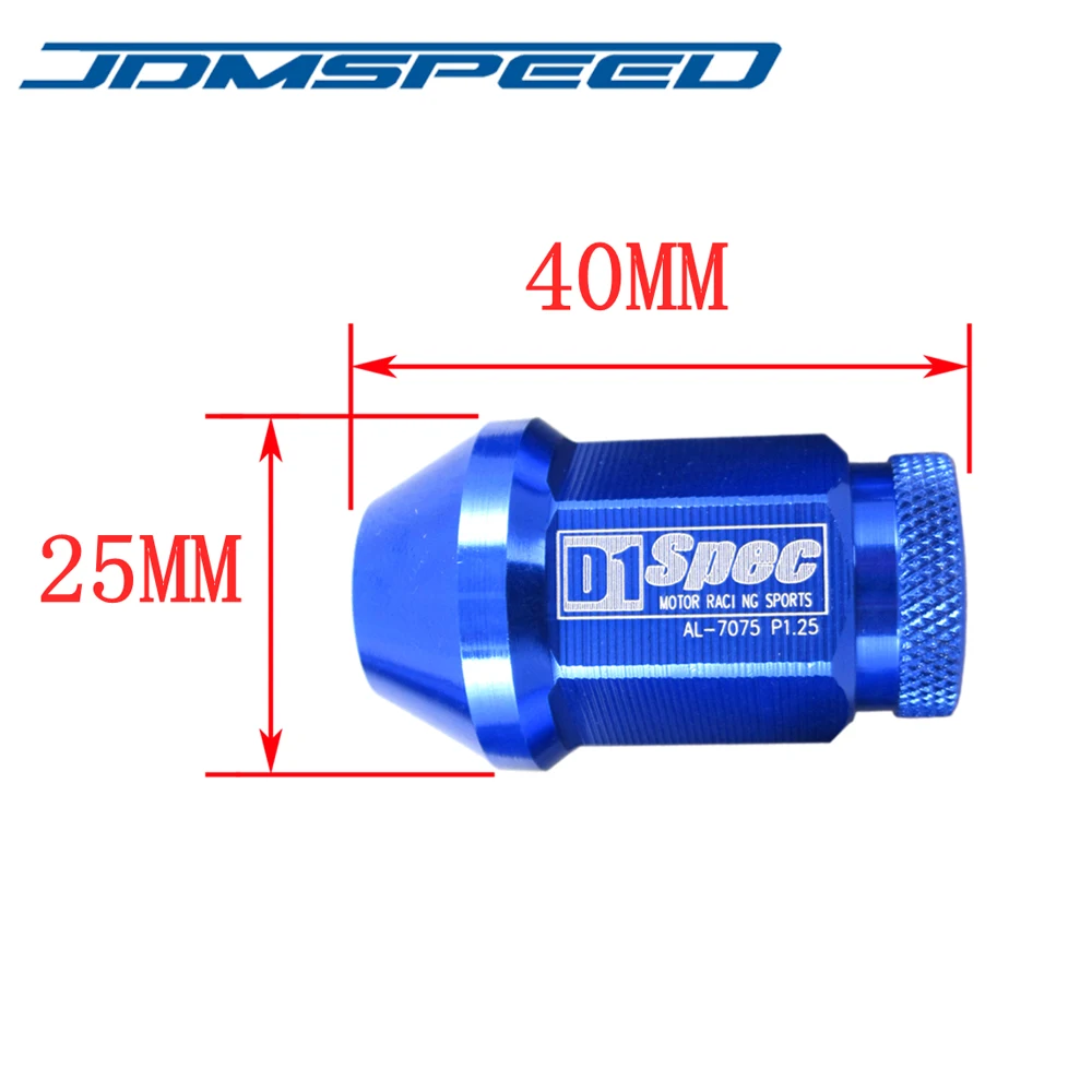D1 SPEC JDM Гайки для гоночного колеса 40 мм M12X1.25 подходят Subaru Nissan infiniti BLUE|lug nuts 40mm|racing