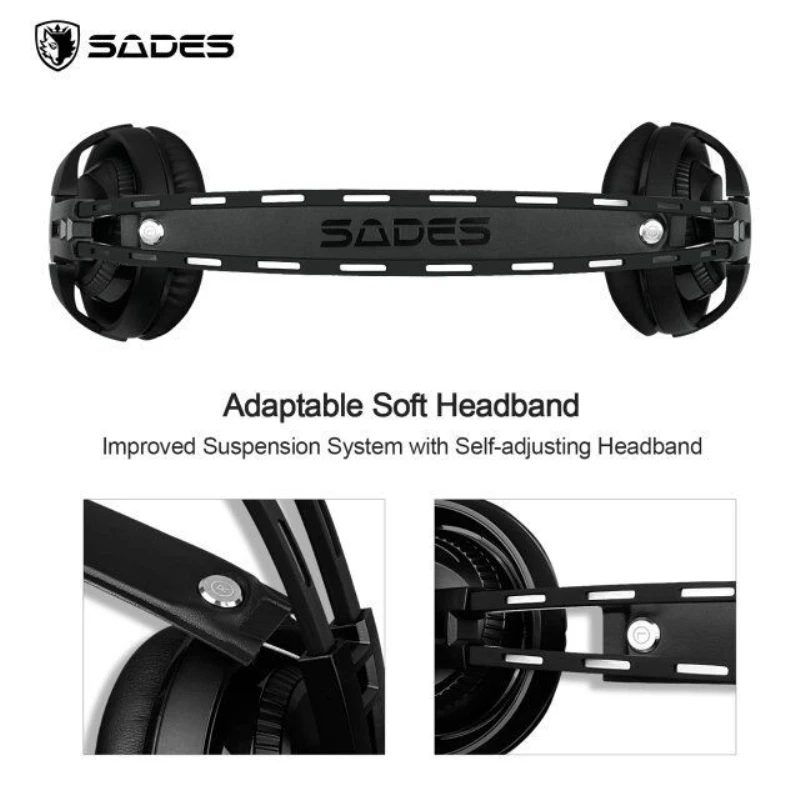 Игровая гарнитура SADES R2 стереозвук наушники для компьютера USB дышащие