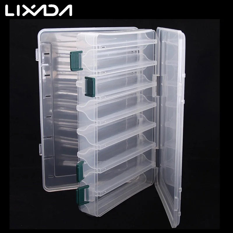 Lixada 27*18*4 7 см коробка для рыбалки двухсторонняя пластиковая рыболовных снастей 14