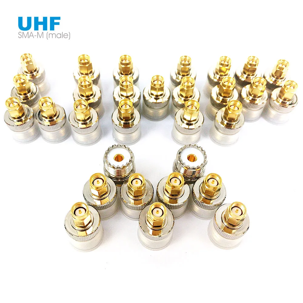 50 шт. SMA Штекерный UHF Женский RF SO239 PL259 коаксиальный разъем адаптер Jack для Yaesu рация