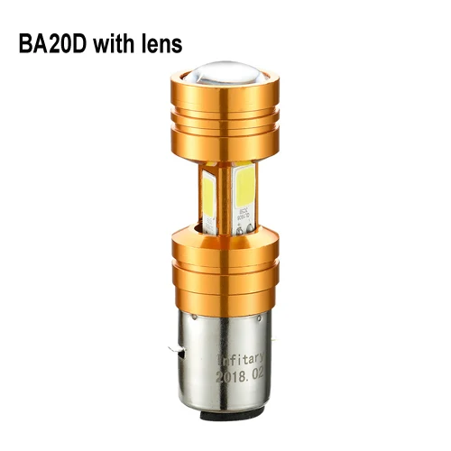 BA20D-lens Hilpow светодиодный H4 P15D BA20D COB Светодиодный фонарь для мотоцикла 3500lm супер яркий белый мотоцикл фара лампа - Испускаемый цвет: BA20D-lens