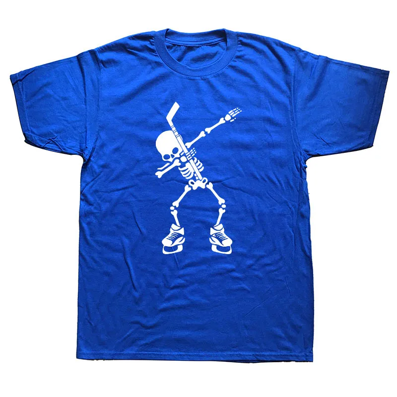 blue Hockeyer Skeleton Dab Dance футболка для Хэллоуина новая футболка Мужская модная футболка Модная хлопковая футболка размера плюс - Цвет: blue
