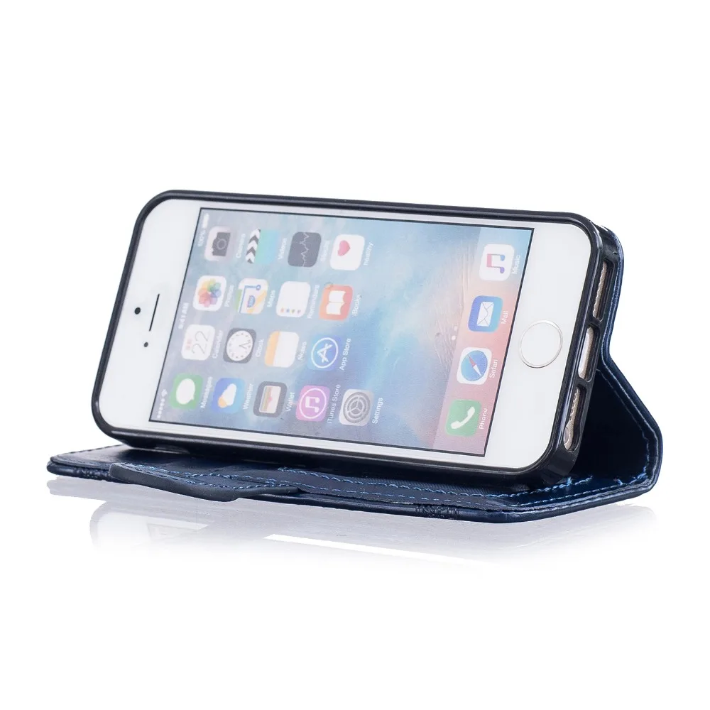 Роскошный чехол бумажник с откидной крышкой для iphone 5 5S фирменный из