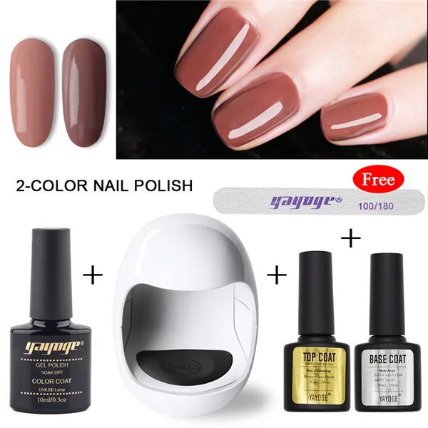 DX-2P-03 Yayoge УФ светодиодный светильник 3 Вт мини USB сушилка с 5 pcs nail гель поли набор лак для ногтей Soak Off маникюрный набор - Цвет: DX-2P-03