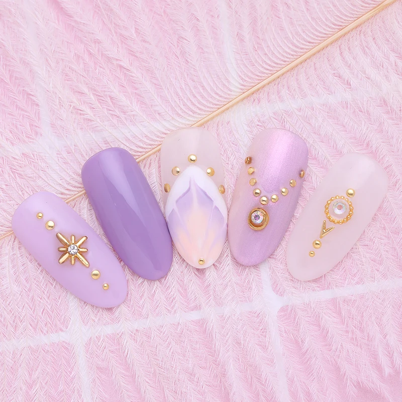 3D заклепки для ногтей серебристые золотые металлические блестки сделай сам