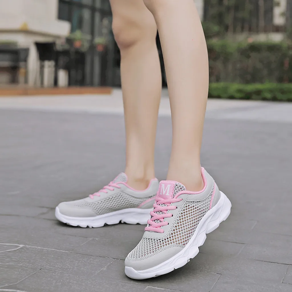 

SAGACE 2019 Summer Casual Women Pure Color Flat Platform Shoes Women Breathable Mesh Fashion Shoes Women Flats Dropshipping 6145