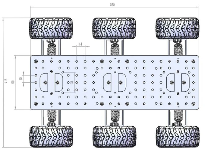 6WD спасательная платформа умный автомобиль амортизация для шасси внедорожный