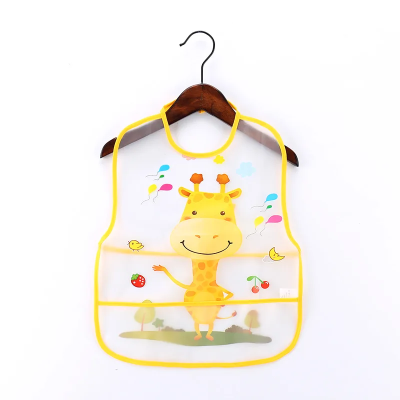 style 1 giraffe Милый детский нагрудник малыша Baberos Bavoir водонепроницаемый передник с длинными рукавами Мультяшные животные Дети Кормление комбинезон детские вещи - Цвет: style 1 giraffe