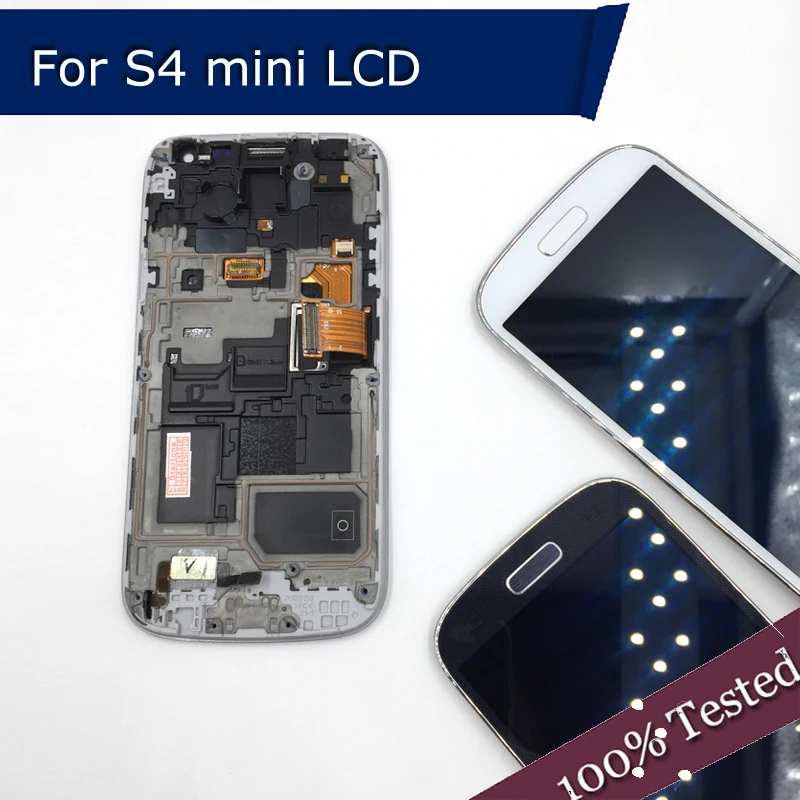 ЖК дисплей для Samsung Galaxy S4 Mini I9190 i9192 i9195 сенсорный дигитайзер экран с рамкой