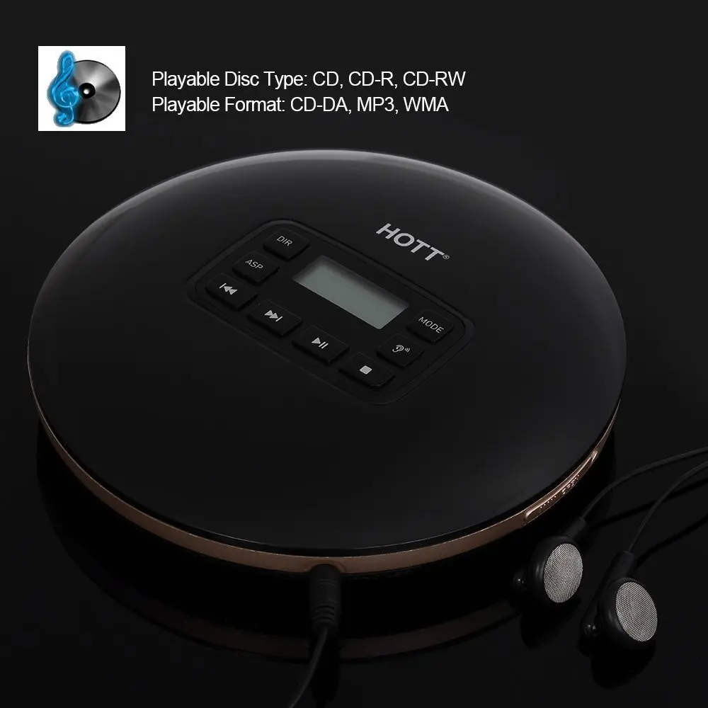 Портативный CD плеер с ЖК дисплеем компактный Анти шок против царапин защита