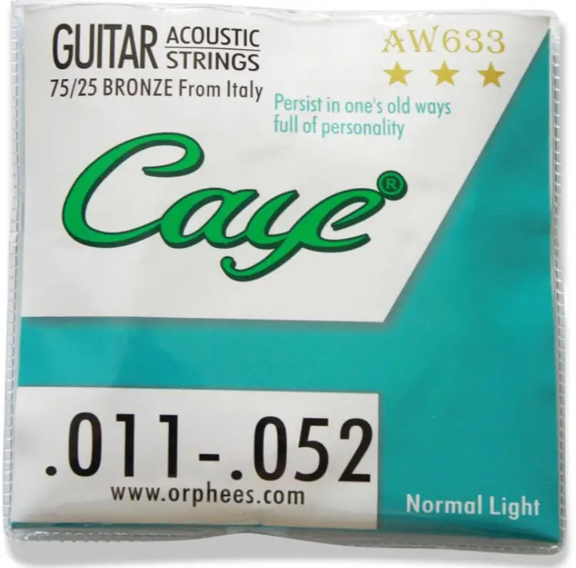 10 комплектов Orphee CAYE струны из нержавеющей стали 75/25 ФОСФОРНЫЕ четыре датчика 010 011
