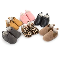 brand new toddler newborn baby boy girl leather soft sole crib shoes sneakers prewalker leopard solid warm first walkers
