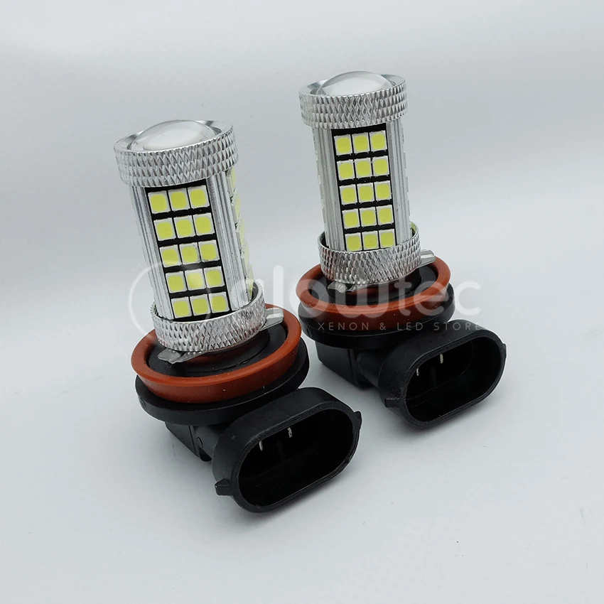 Передние противотуманные фары H8 LED 63SMD 2835 супер яркие белые Автомобильные GLOWTEC 2