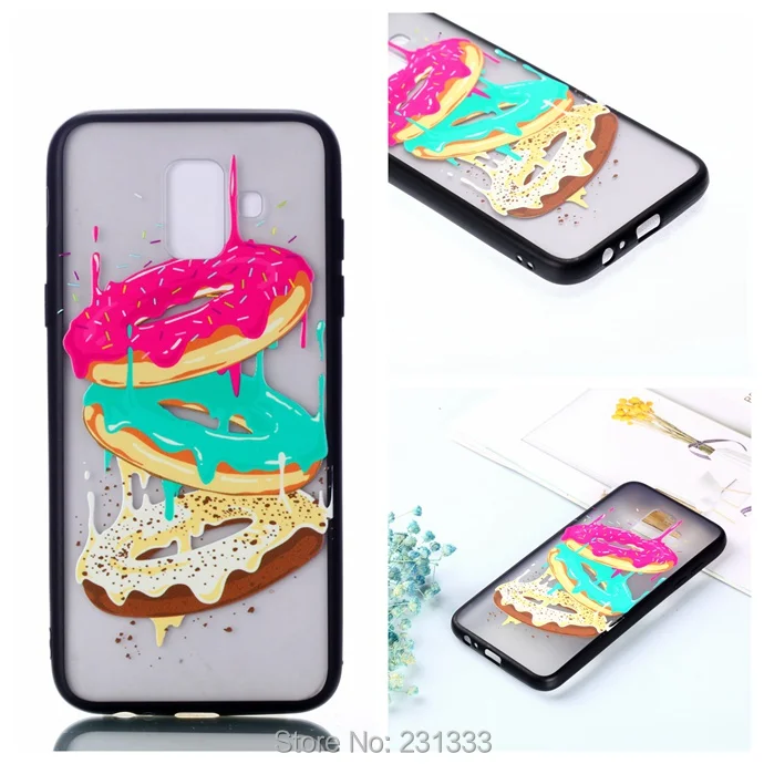 Чехол C ku для Samsung Galaxy A6 Plus J4 J6 2018 рельефный жесткий чехол из ТПУ и поликарбоната с