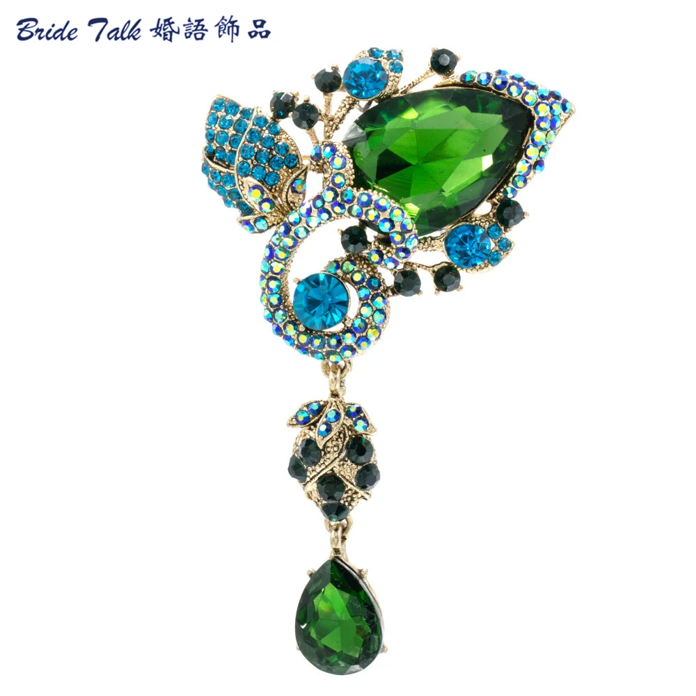 Модная брошь с цветком в форме листьев булавки стразы кристаллы свадебные