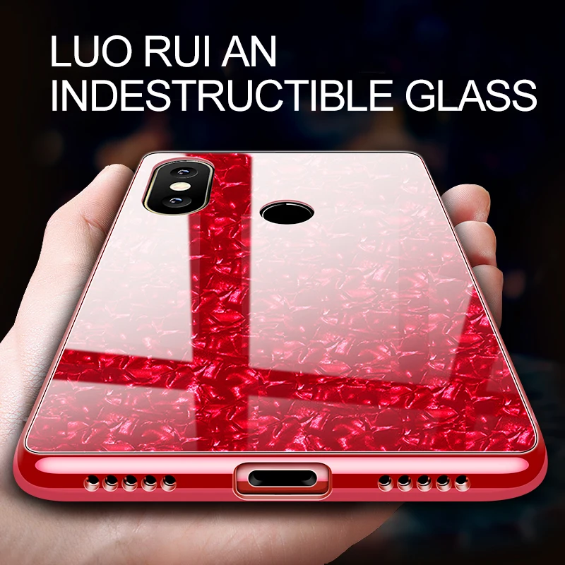 Glitt Case For Xiomi Xiaomi mi 8 SE A1 A2 Tempered Glass Hard Shell Cover Mix 2S 2 6X 5X 6 Note 3 |