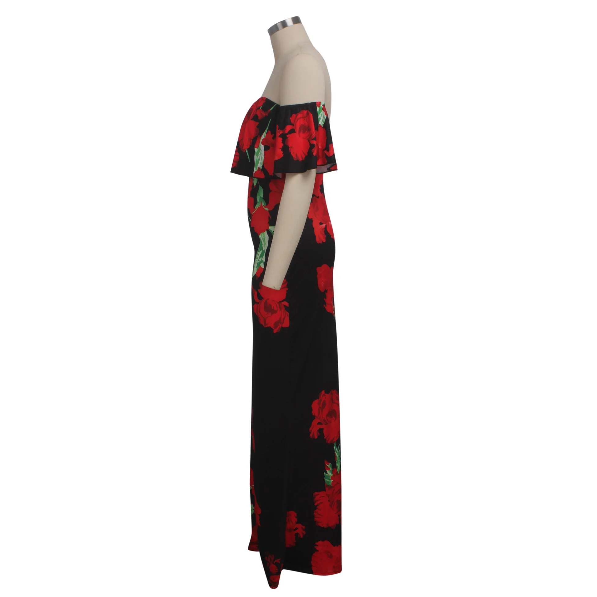 Сексуальное Suudress с цветочным принтом без бретелек праздничное Длинное Платье женское повседневное с открытыми плечами вечерние платья с открытой спиной пляжные Vestidos