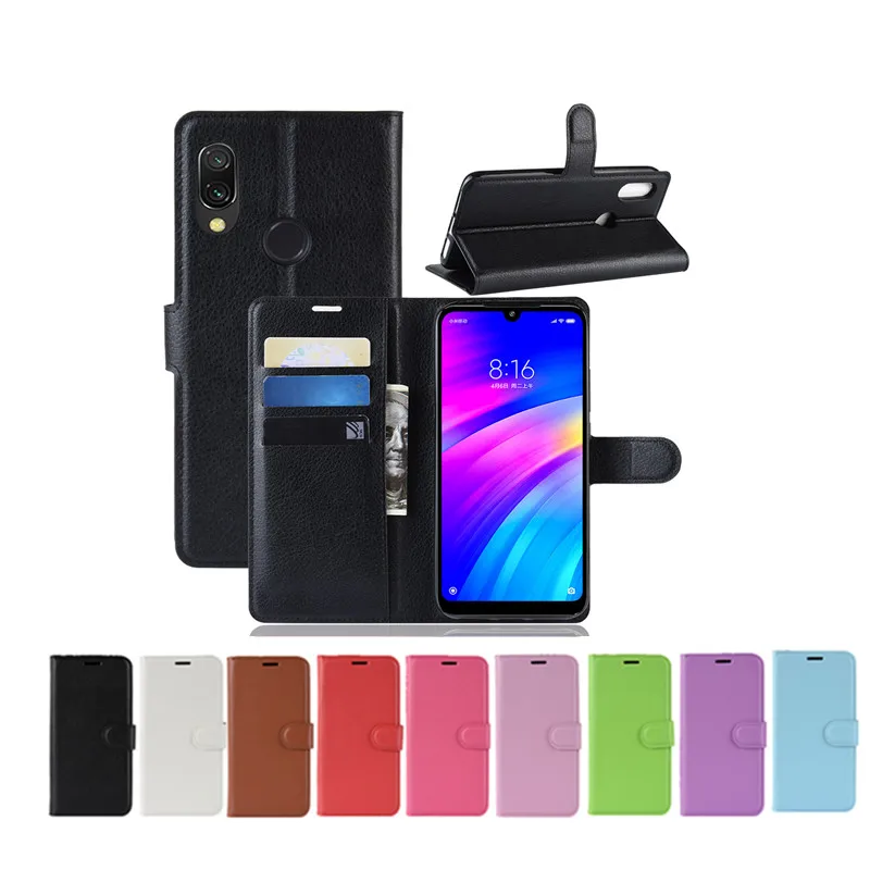 

100pcs/Lot Litchi Grain Flip PU Leather Phone Case For Xiaomi 9SE CC9e 9T Lite A3 For Redmi Note 10 8T Pro 7A 8A Lychee Patterns