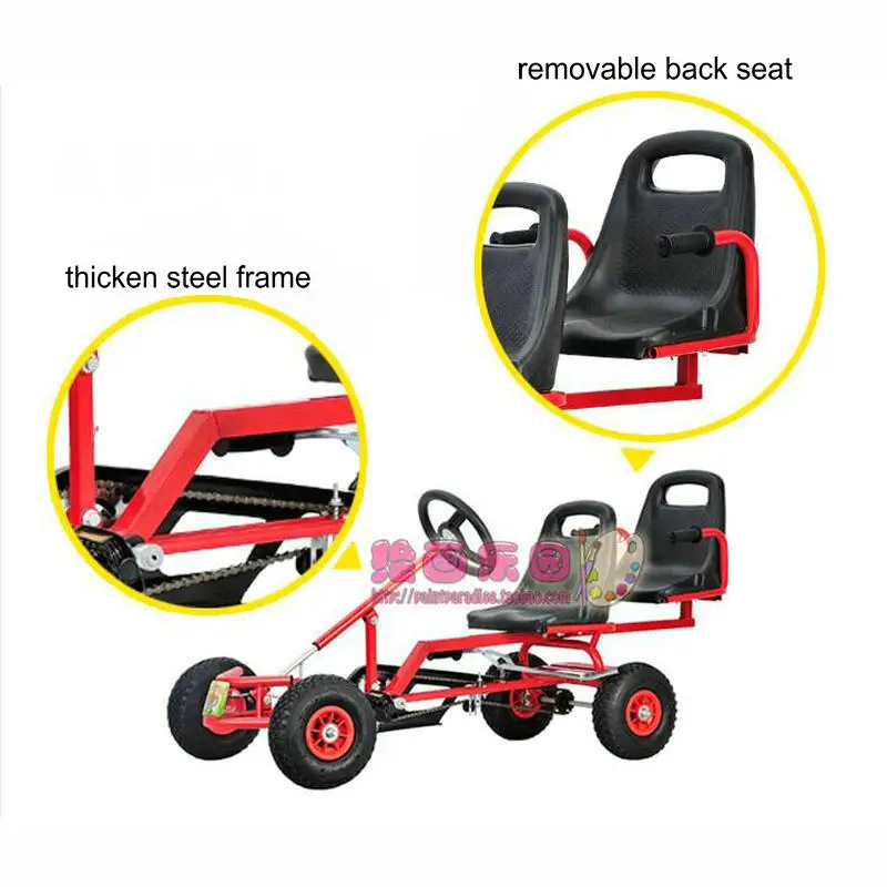 Twins Go Karts утолщенная стальная рама Детские карты с ручным тормозом два детских