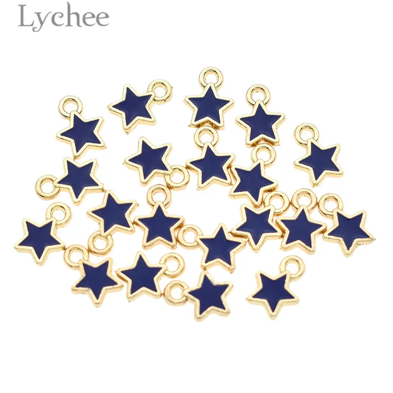 Lychee 20 шт трендовые эмалированные подвески в форме звезды из сплава сделай сам