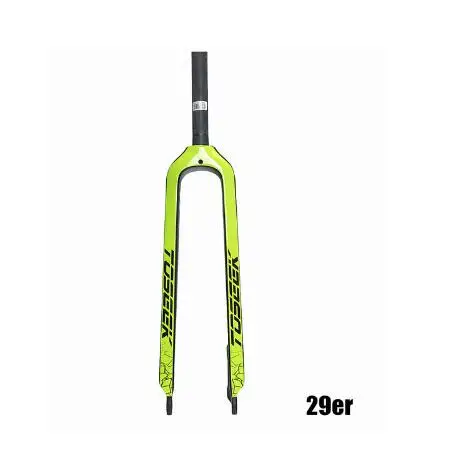 29er yellow TOSEEK 26/27. 5/29 дюймов труба из углеродистого волокна 3K полностью из углеродного волокна, вилы велосипед Mtb горный велосипед вилка, части велосипеда 1-1/8" - Цвет: 29er yellow