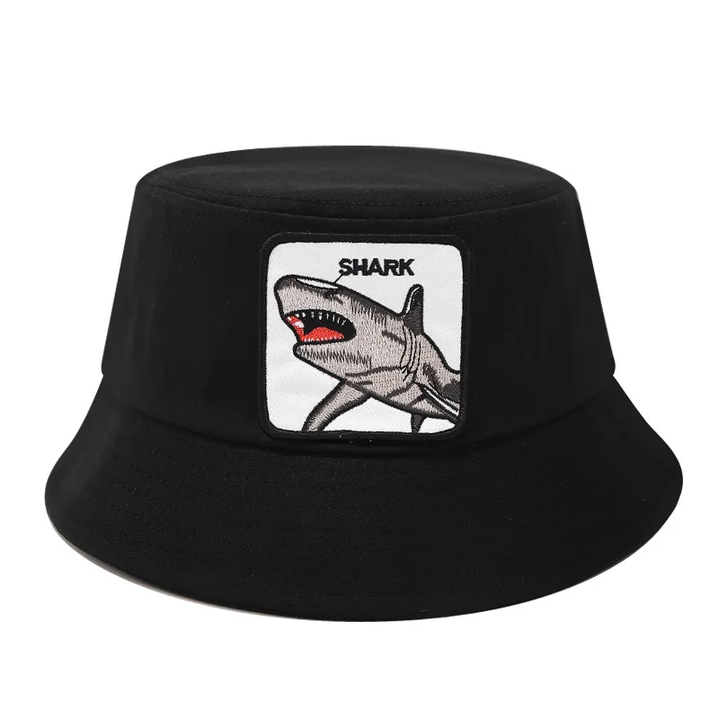 Shark1 Панама, шляпа-Панама Для мужчин Для женщин летняя кепка с покрывалом логотип животного с плоским верхом Плавательная шапочка Боб шляпа в стиле «хип-хоп» без полей для мужчин, рыбалка, рыбак шляпа - Цвет: Shark1