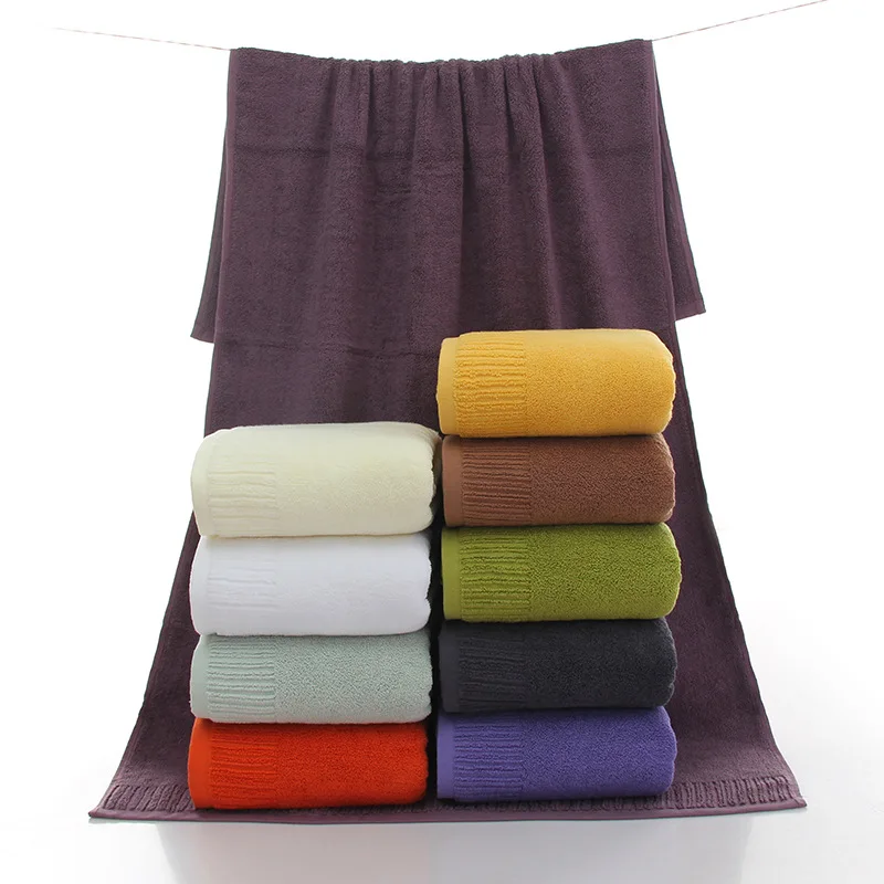 

Pure cotton solid color bath towel Thickened high quality towel 10 color options beach towels 70*140cm