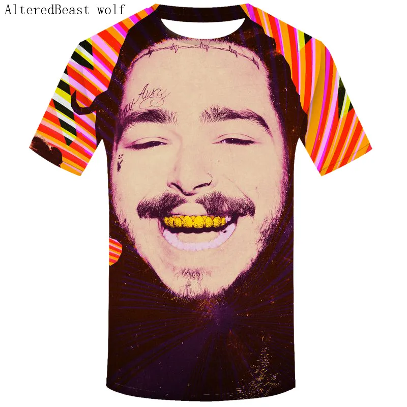 Новое поступление футболка в стиле хип-хоп Post Malone Stoney черная Homme 3D футболки крутая