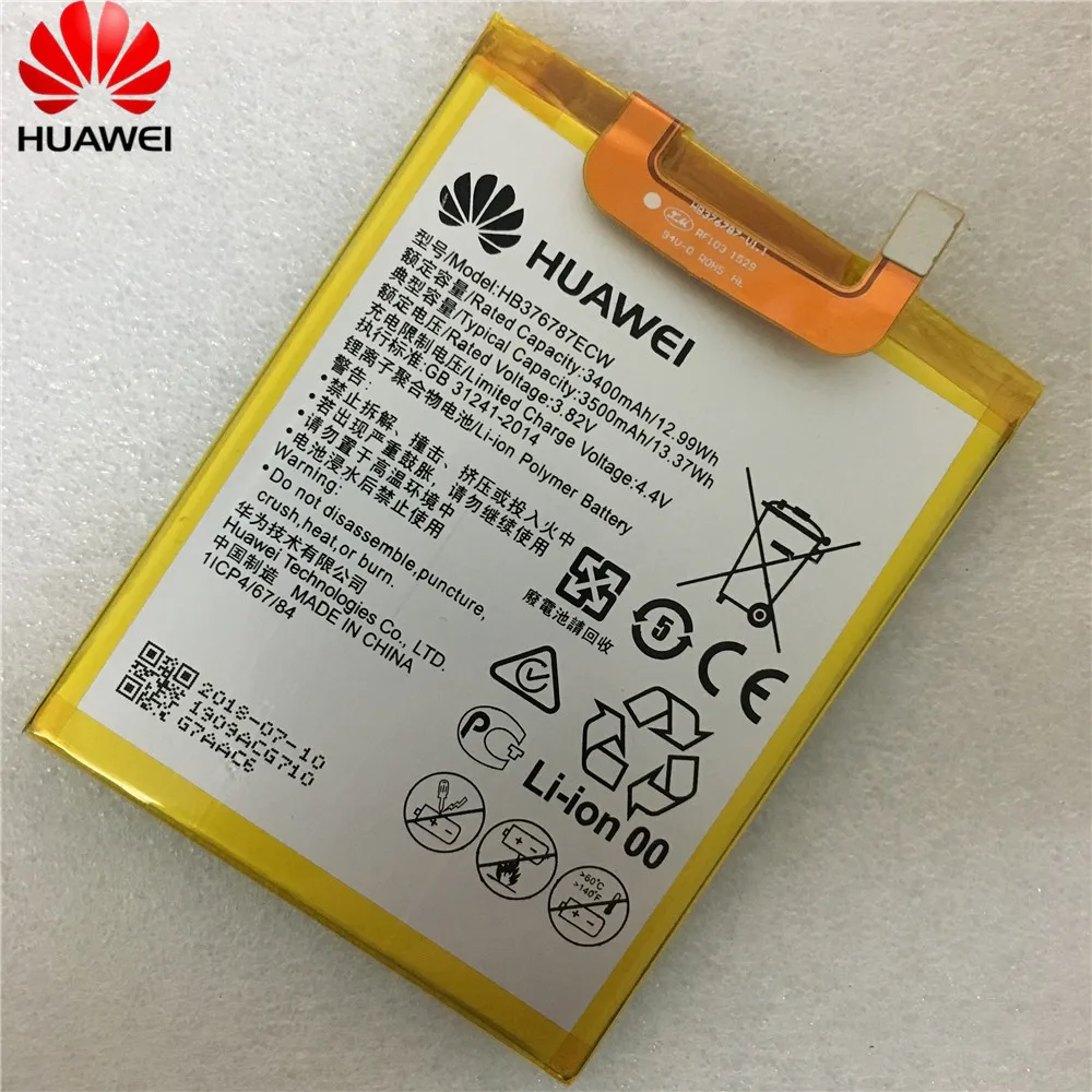 HuaWei оригинальный новый Сменный аккумулятор для Huawei Honor V8 3400 мАч HB376787ECW