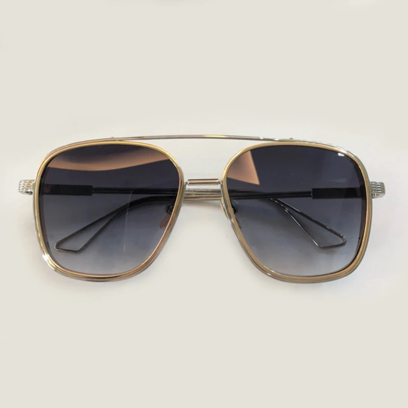 No.8 Sunglasses Мужские квадратные солнцезащитные очки высокое качество с упаковочная коробка оправа из сплава, зеркальная UV400 объектив Мужская Мода очки оттенки - Цвет линз: No.8 Sunglasses