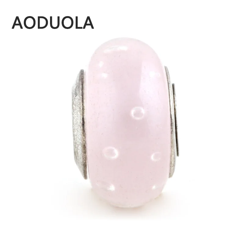 Стеклянные бусины AODUOLA с голубым или розовым основанием круглые в стиле сделай