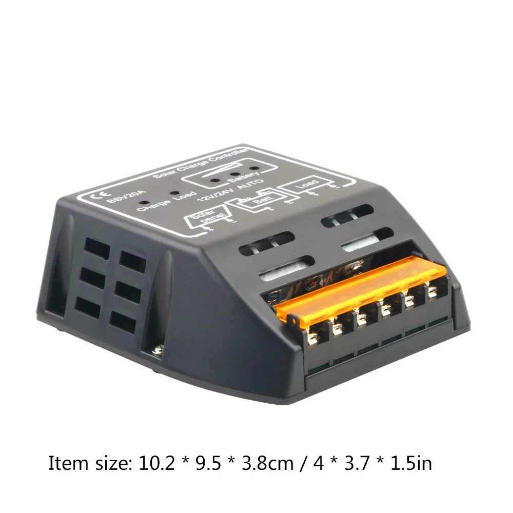 20A 12 V/24 V солнечная панель регулятор заряда Регулятор безопасный защитный