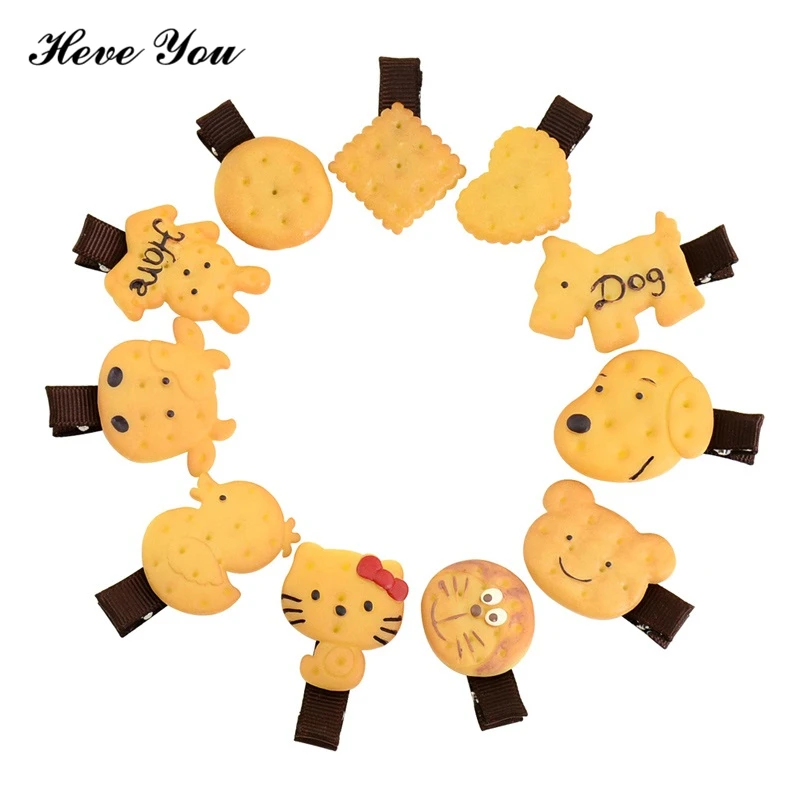 

Heve You Hair Clips Pet Acessories 11PCS/Lot Handmade Korean Style Dog Bows Cat Grooming Bows Cute Heart Cookies Pet Dog Hairpin
