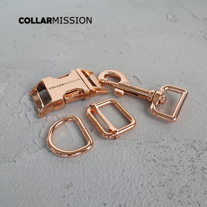 

10sets/lot (metal buckle+adjust buckle+D ring+metal dog clasp/set) 25mm diy dog collar laser engraving name customize LOGO