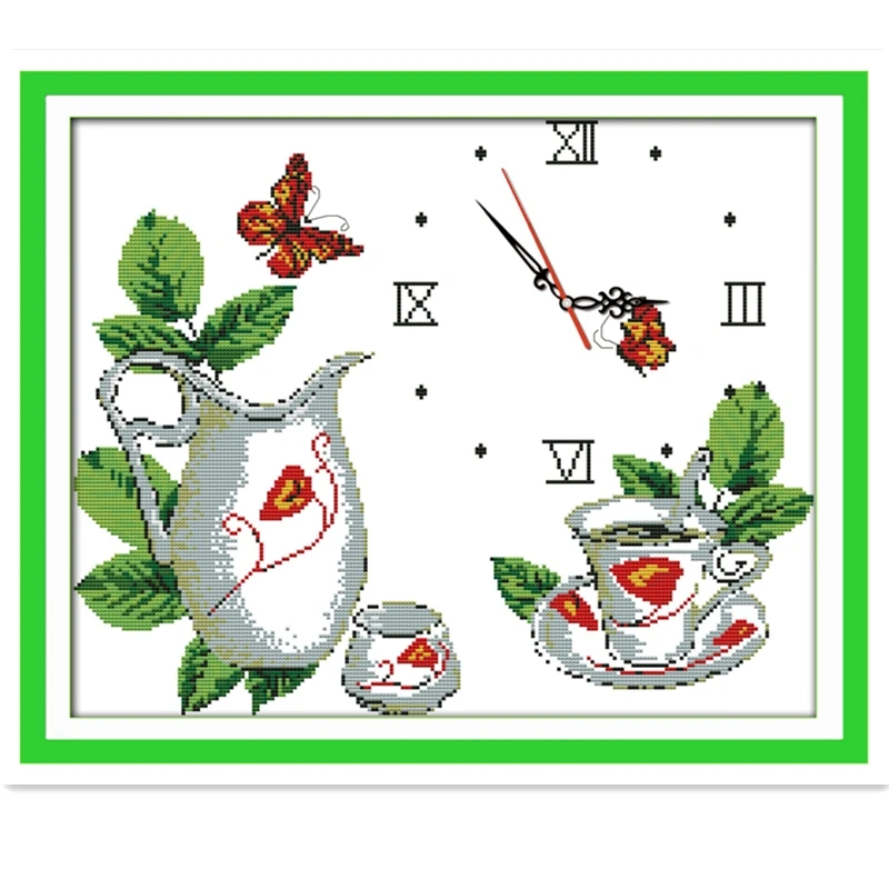 Набор для вышивки крестиком с изображением снизу клавиши (циферблат) DMC ткань