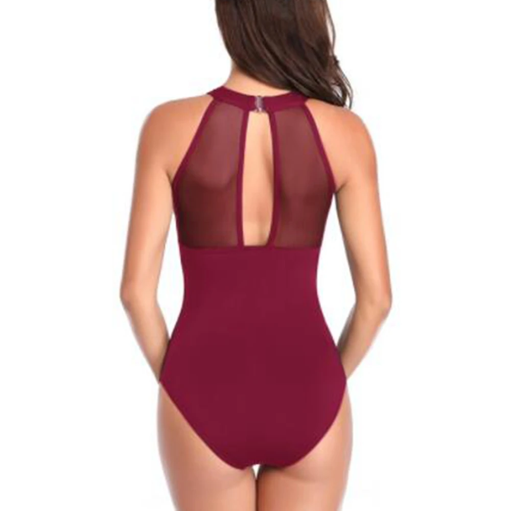 Сетчатый Цельный купальник женский купальный костюм тонкий Монокини maillot de bain femme