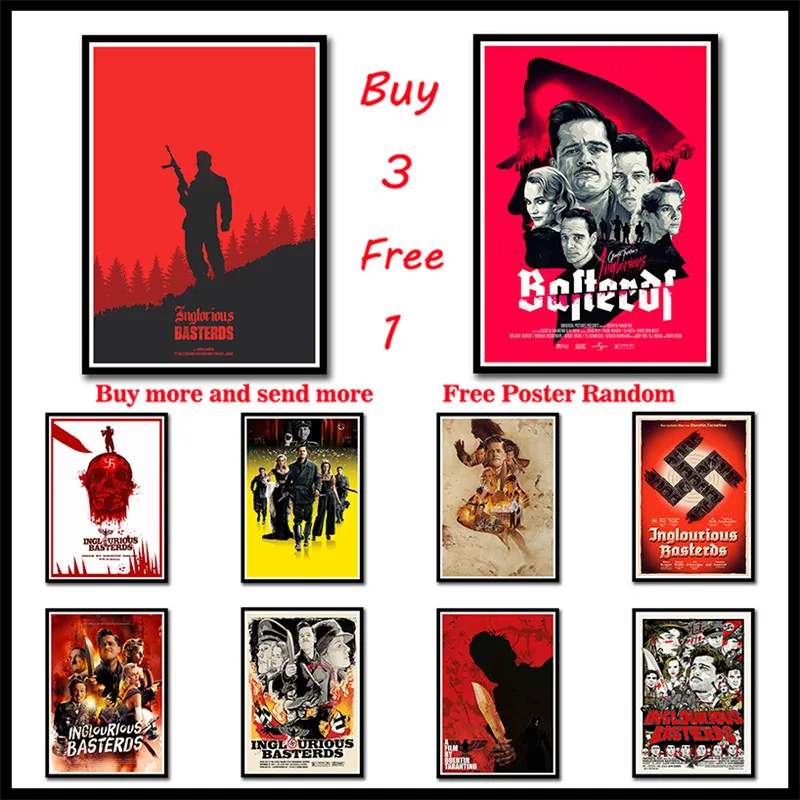 Постеры Inglourious Basterds Квентин Тарантино Классическая пленка постеры с белым