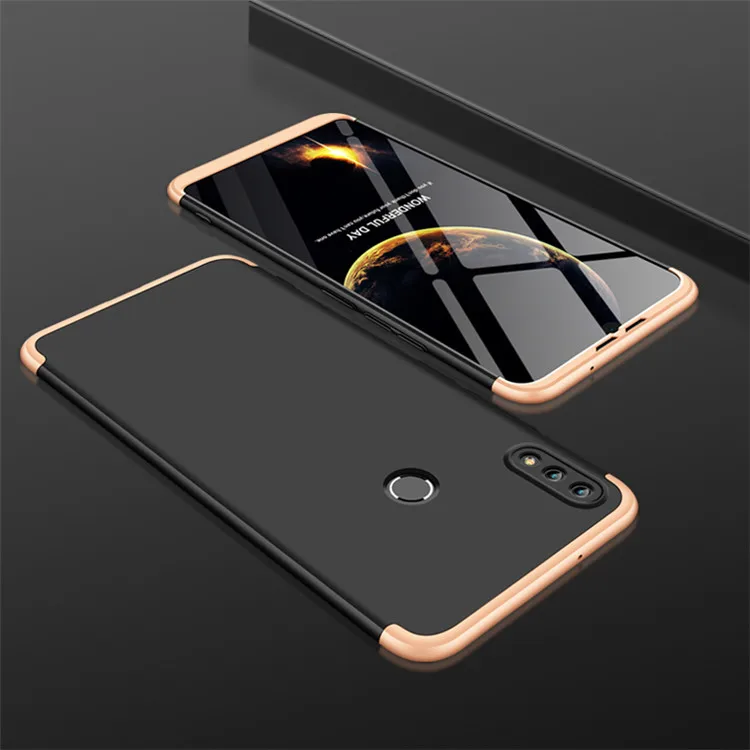 Чехол для huawei Y Max 360, полная защита, Жесткий Чехол, три в одном, противоударный и защитный чехол для huawei Y Max YMax Coque Fundas 7,12" - Цвет: Gold and black