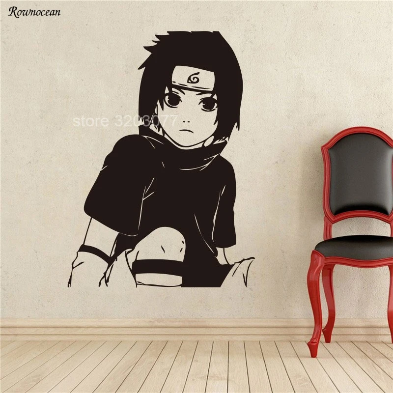 Японское аниме Наруто Sasuke Мультяшные виниловые наклейки на стену домашний декор